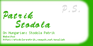 patrik stodola business card